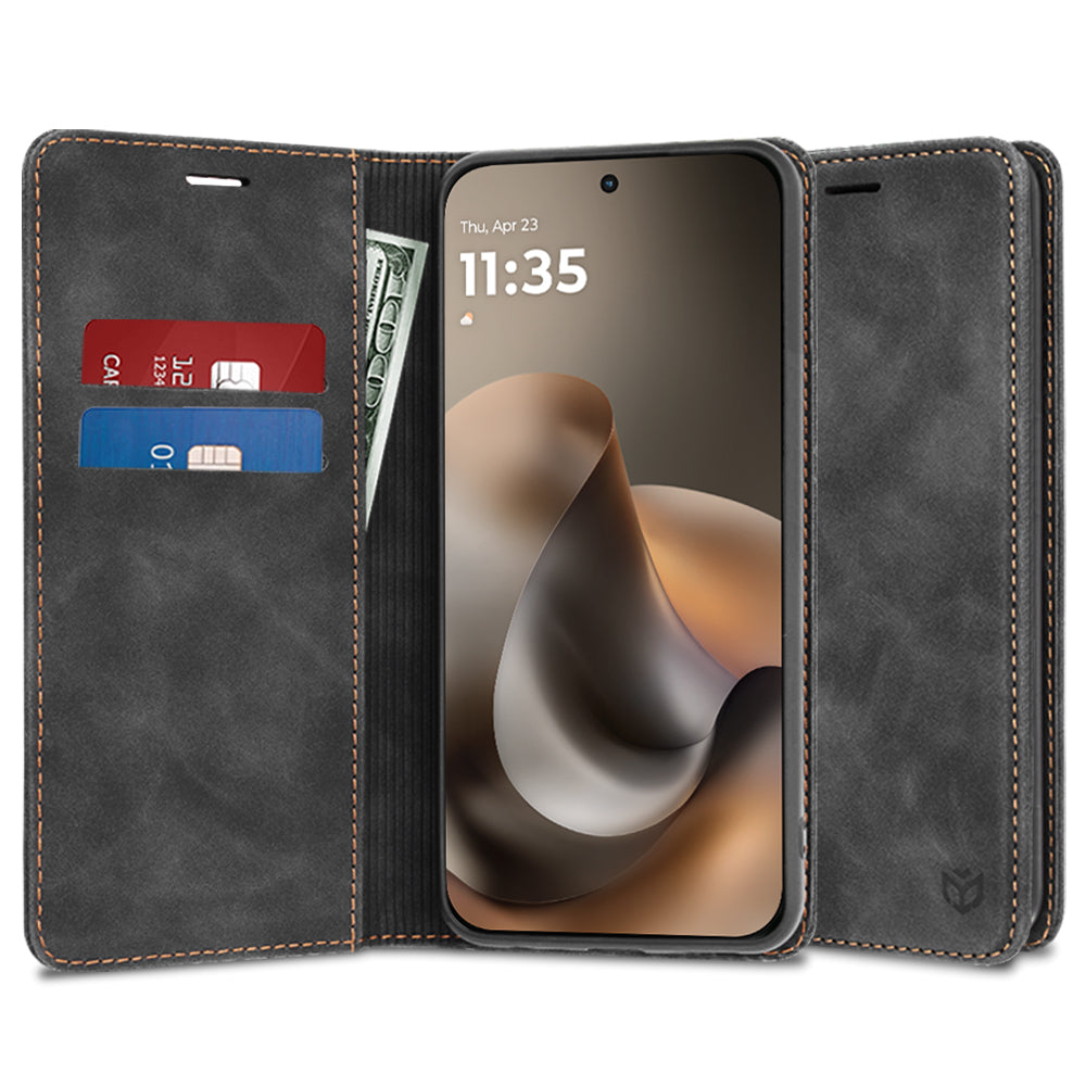 Fodral för Motorola Moto G77 / G67, Techsuit, Confy, Svart
