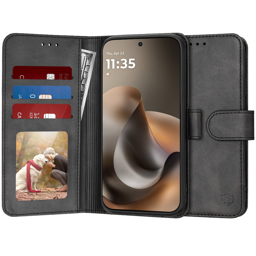 Fodral för Motorola Moto G77 / G67, Techsuit, Diary Book, Svart