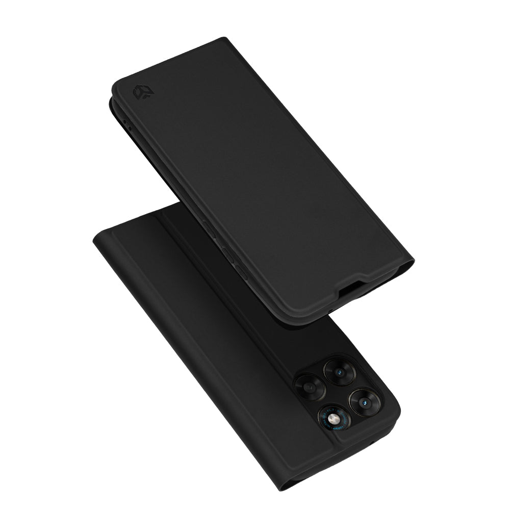 Fodral för Motorola Moto G77 / G67, Techsuit, Magskin Book, Svart