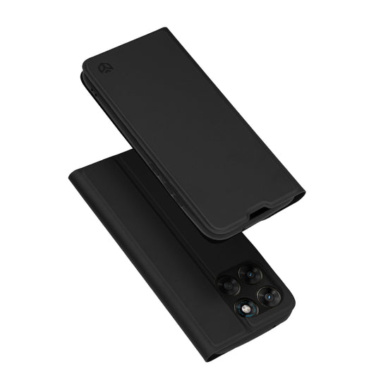 Fodral för Motorola Moto G77 / G67, Techsuit, Magskin Book, Svart