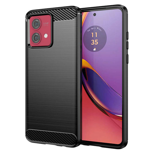 Mobilskal för Motorola Moto G84, Techsuit, Kolfiber, Svart