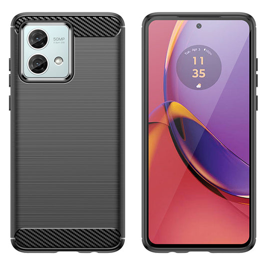 Mobilskal för Motorola Moto G84, Techsuit, Kolfiber, Svart
