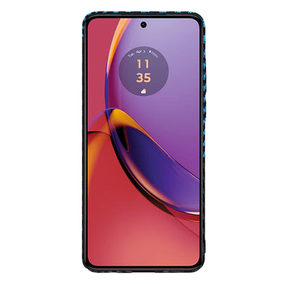 Fodral för Motorola Moto G84, Techsuit, Carbonite FiberShell, Svart Bleu