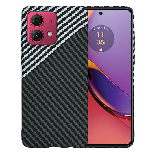 Fodral för Motorola Moto G84, Techsuit, Carbonite FiberShell, Svart Grå