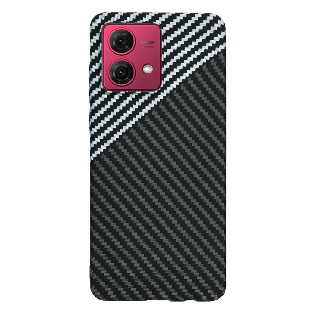 Fodral för Motorola Moto G84, Techsuit, Carbonite FiberShell, Svart Grå