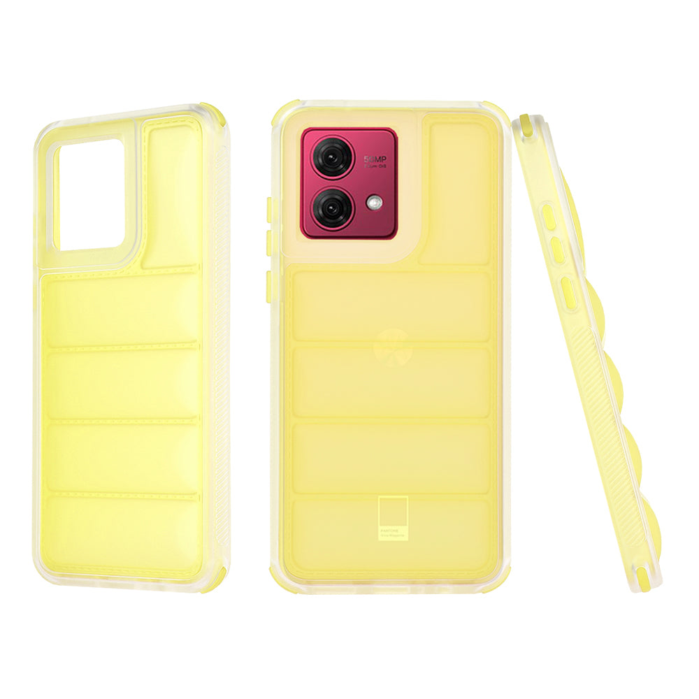 Fodral för Motorola Moto G84, Techsuit, Wave Shield, Gul