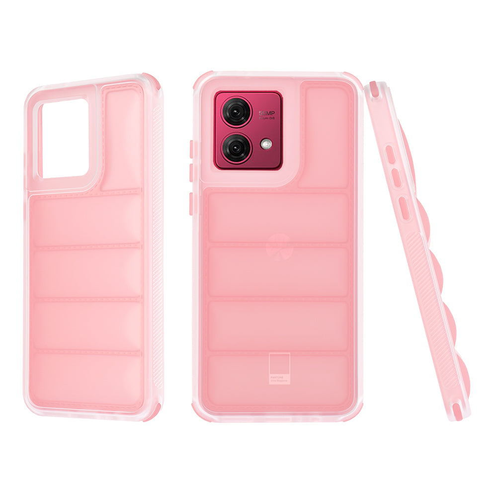 Fodral för Motorola Moto G84, Techsuit, Wave Shield, Rosa