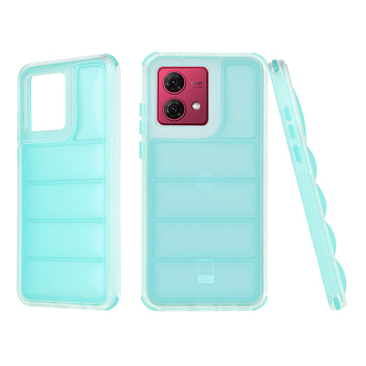 Fodral för Motorola Moto G84, Techsuit, Wave Shield, Turkos