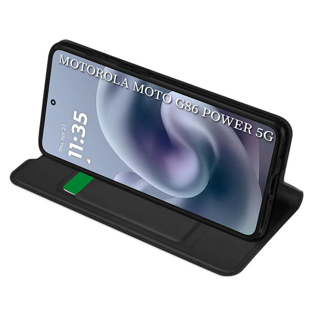 Fodral för Motorola Moto G86 Power, Techsuit, Magskin Book, Svart