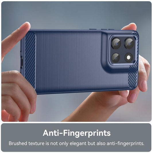 Fodral för Motorola Moto G86, Techsuit, Kolfiber, Blå