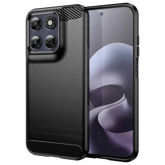 Fodral för Motorola Moto G87, Techsuit, Kolfiber, Svart