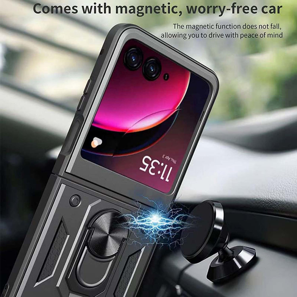 Fodral för Motorola Razr 50 Ultra, Techsuit, CamShield, Svart
