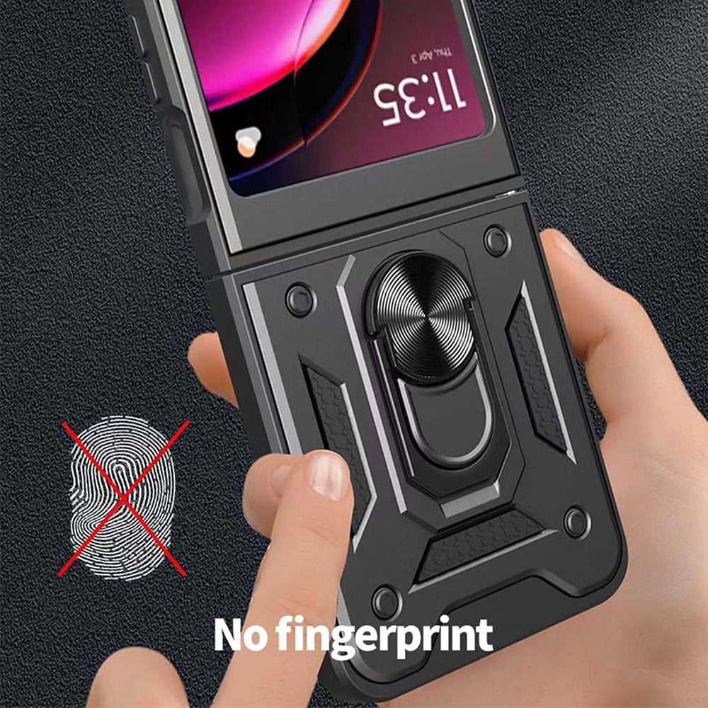 Fodral för Motorola Razr 60 / Razr 50, Techsuit, CamShield, Svart