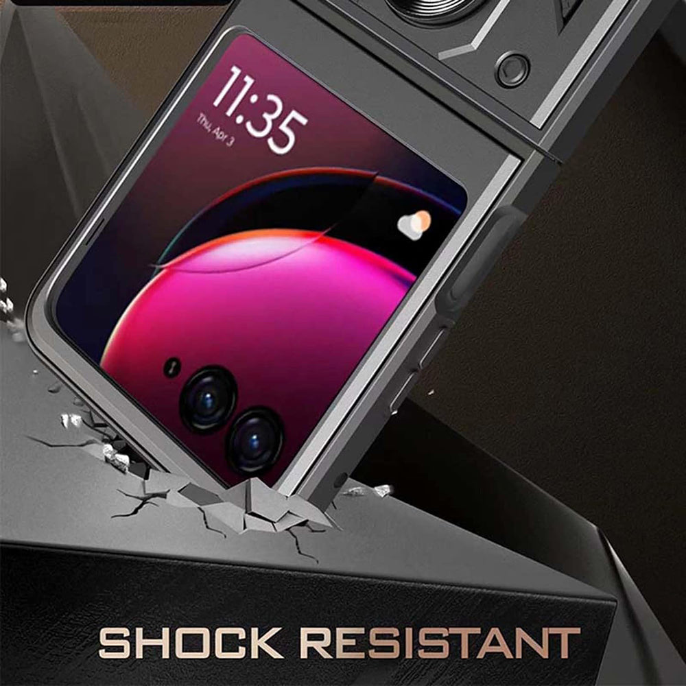 Fodral för Motorola Razr 60 / Razr 50, Techsuit, CamShield, Svart