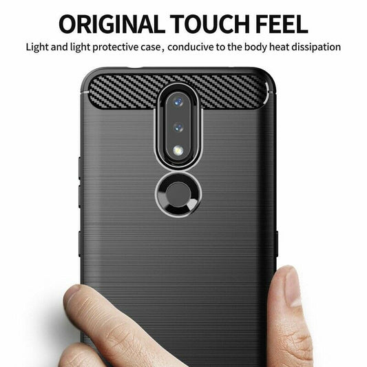 Fodral för Nokia 2.4, Techsuit, Carbon, Svart