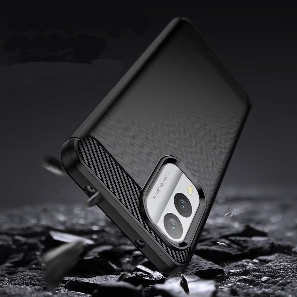 Fodral för Nokia X30, Techsuit, Kolfiber, Svart