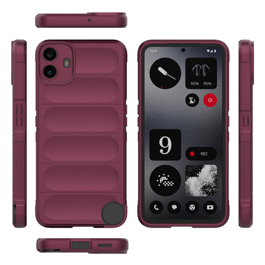 Fodral för Nothing CMF Phone 1, Techsuit, Magic Shield, Vinröd