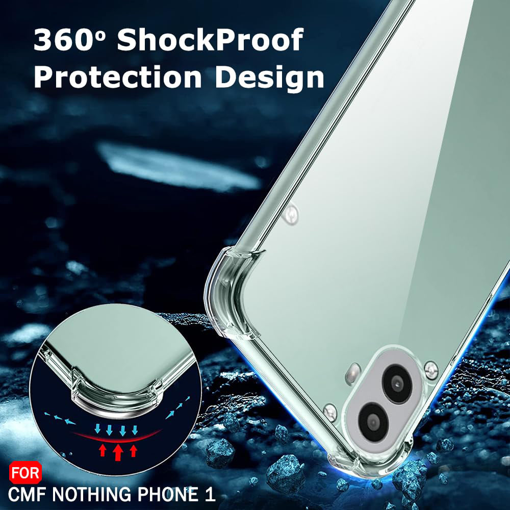 Fodral för Nothing CMF Phone 1, Techsuit, Stötsäker Klar, Transparent