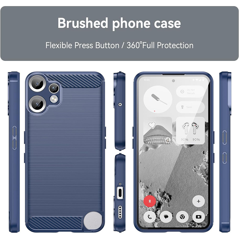 Fodral för Nothing CMF Phone 2 Pro, Techsuit, Kolfiber, Blå