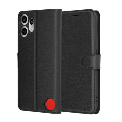 Fodral för Nothing CMF Phone 2 Pro, Techsuit, Leather Folio, Svart