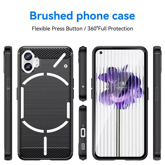 Fodral för Nothing Phone (1), Techsuit, Kolfiber, Svart