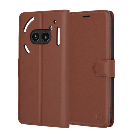 Fodral för Nothing Phone (2a) Plus / Phone (2a), Techsuit, Läderfolio, Brun