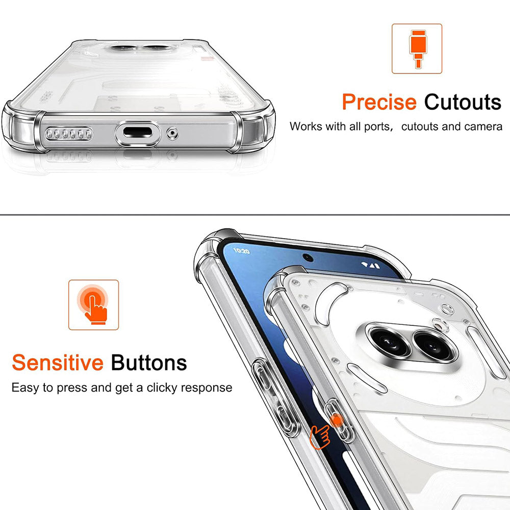 Fodral för Nothing Phone (2a) Plus / Phone (2a), Techsuit, Stötsäker Klar, Transparent