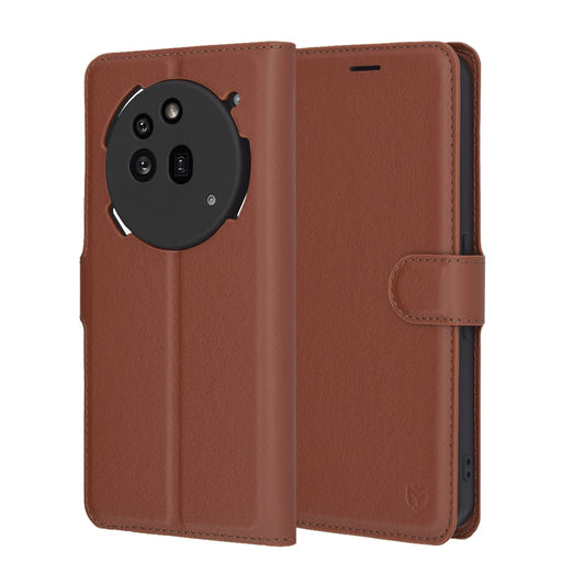 Fodral för Nothing Phone (3a) Pro, Techsuit, Leather Folio, Brun