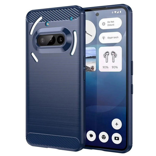Fodral för Nothing Phone (3a), Techsuit, Kolfiber, Blå