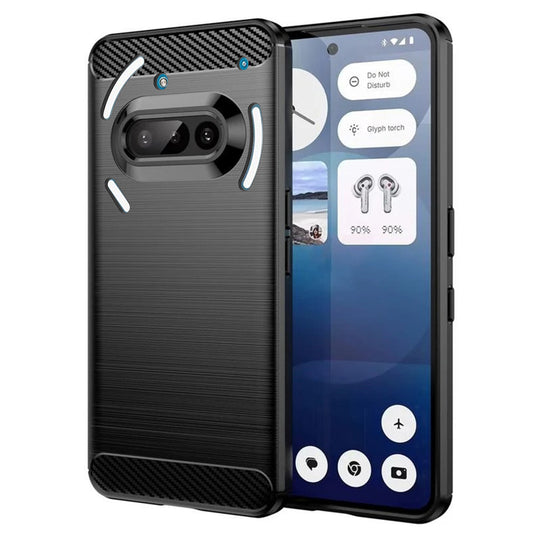 Fodral för Nothing Phone (3a), Techsuit, Kolfiber, Svart