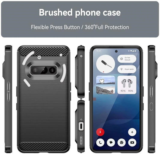 Fodral för Nothing Phone (3a), Techsuit, Kolfiber, Svart