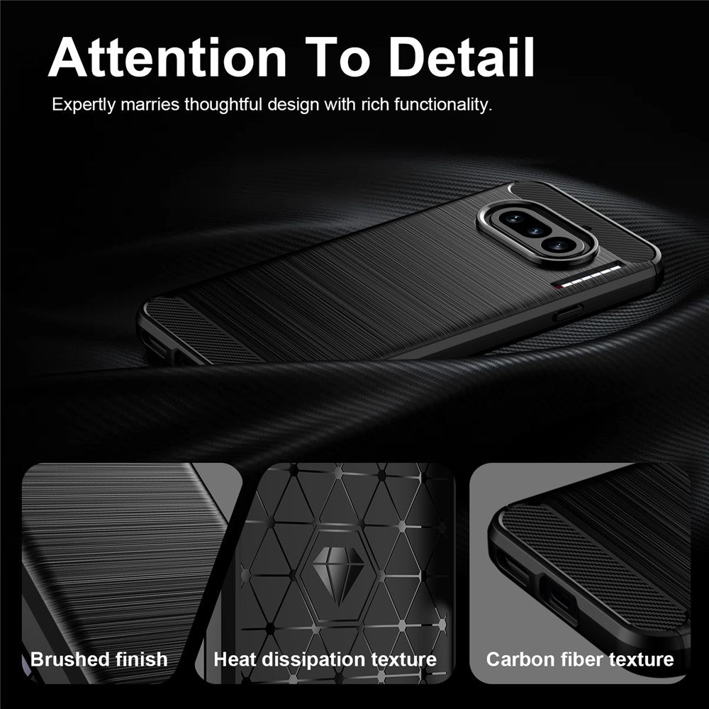 Skyddsfodral för Nothing Phone (4a), Techsuit, Kolfiber, Svart