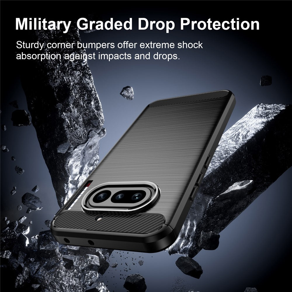 Skyddsfodral för Nothing Phone (4a), Techsuit, Kolfiber, Svart