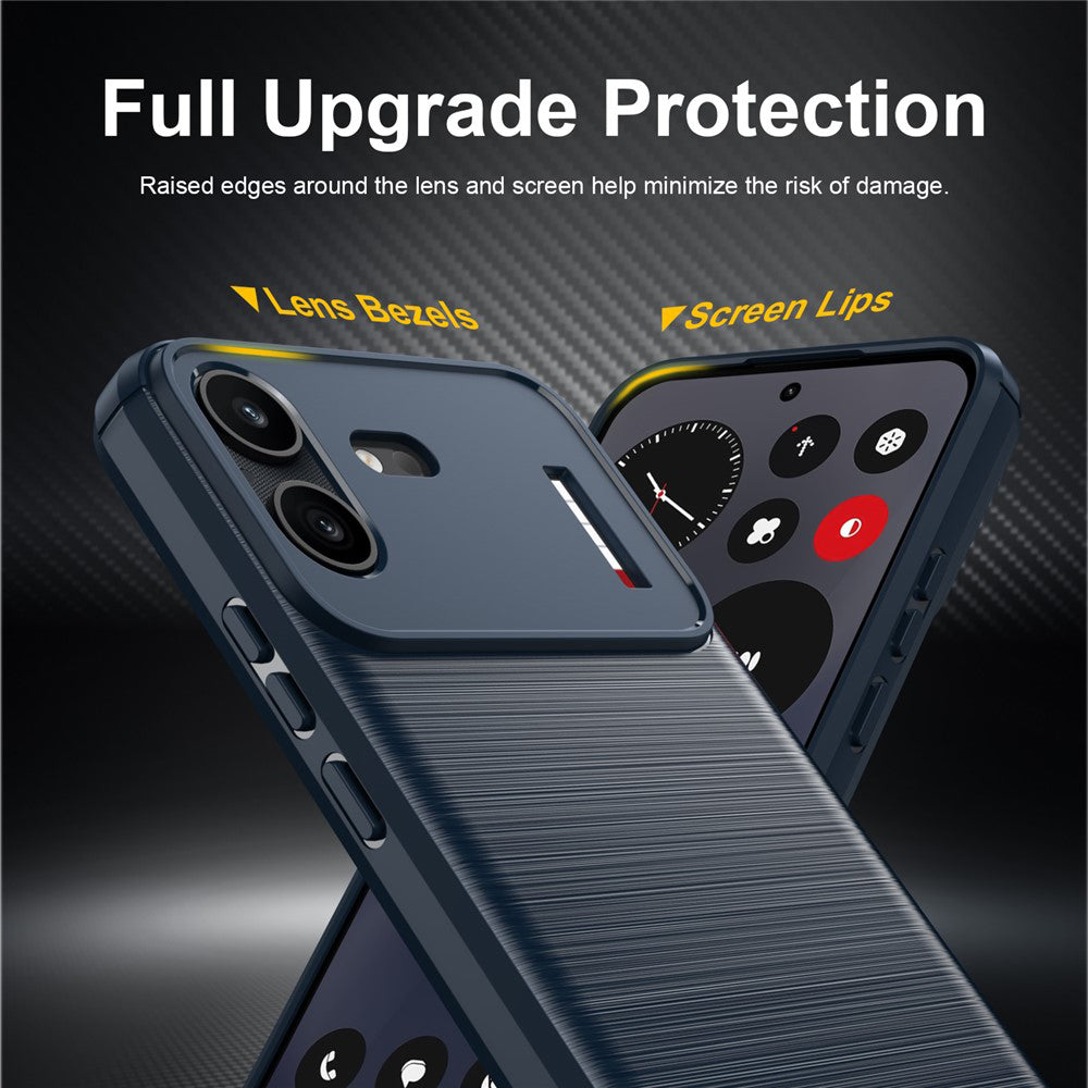 Fodral för Nothing Phone (4b), Techsuit, Kolfiber, Blå