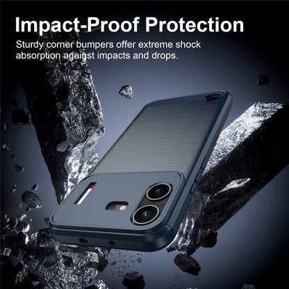 Fodral för Nothing Phone (4b), Techsuit, Kolfiber, Blå