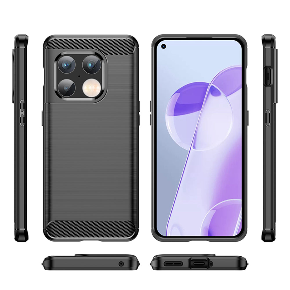 Fodral för OnePlus 10 Pro, Techsuit, Kolfiber, Svart