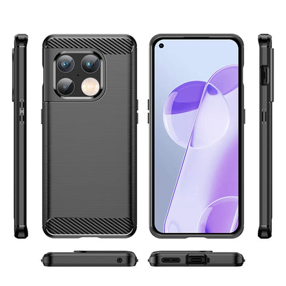 Fodral för OnePlus 10 Pro, Techsuit, Kolfiber, Svart