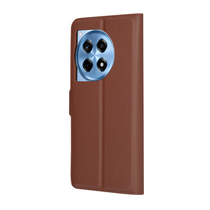 Fodral för OnePlus 12R, Techsuit, Leather Folio, Brun