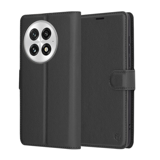 Fodral för OnePlus 13, Techsuit, Leather Folio, Svart