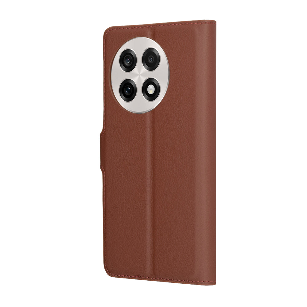 Fodral för OnePlus 13R, Techsuit, Leather Folio, Brun