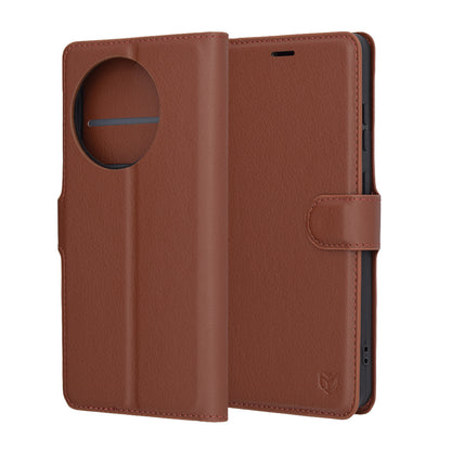 Fodral för OnePlus 13R, Techsuit, Leather Folio, Brun