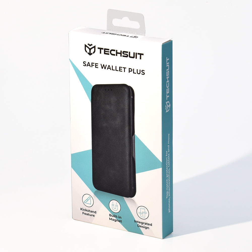 Fodral för OnePlus 13R, Techsuit, Safe Wallet Plus, Svart