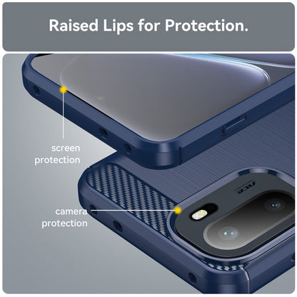 Skyddsfodral för OnePlus 15R, Techsuit, Kolfiber, Blå