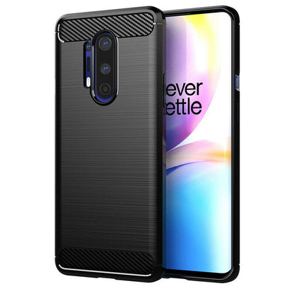 Fodral för OnePlus 8 Pro, Techsuit, Kolfiber, Svart