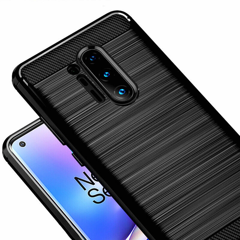 Fodral för OnePlus 8 Pro, Techsuit, Kolfiber, Svart