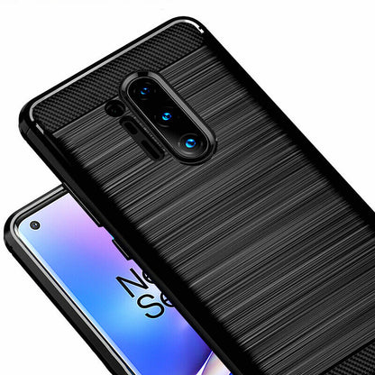 Fodral för OnePlus 8 Pro, Techsuit, Kolfiber, Svart