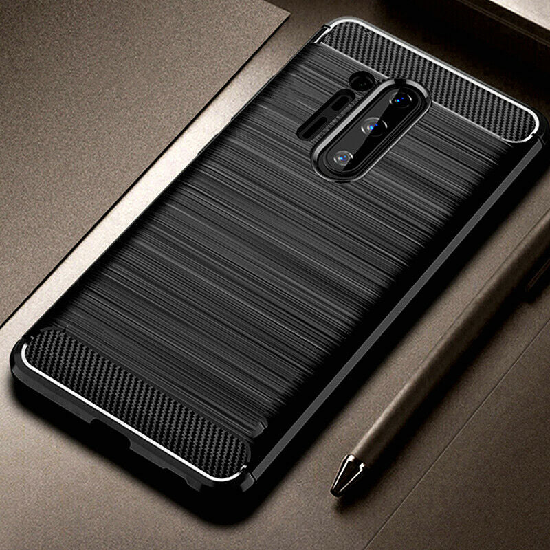Fodral för OnePlus 8 Pro, Techsuit, Kolfiber, Svart