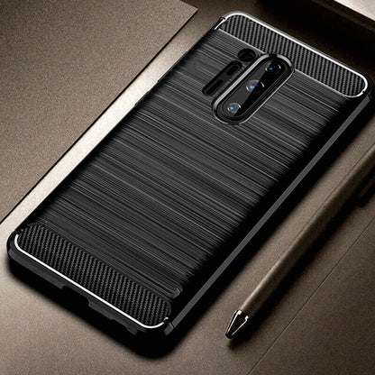 Fodral för OnePlus 8 Pro, Techsuit, Kolfiber, Svart