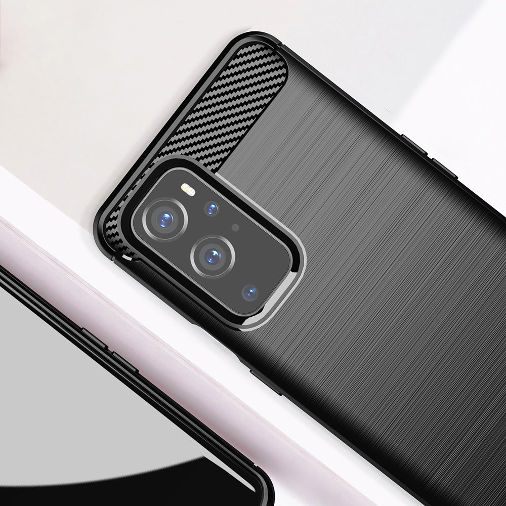 Fodral för OnePlus 9 Pro, Techsuit, Kolfiber, Svart