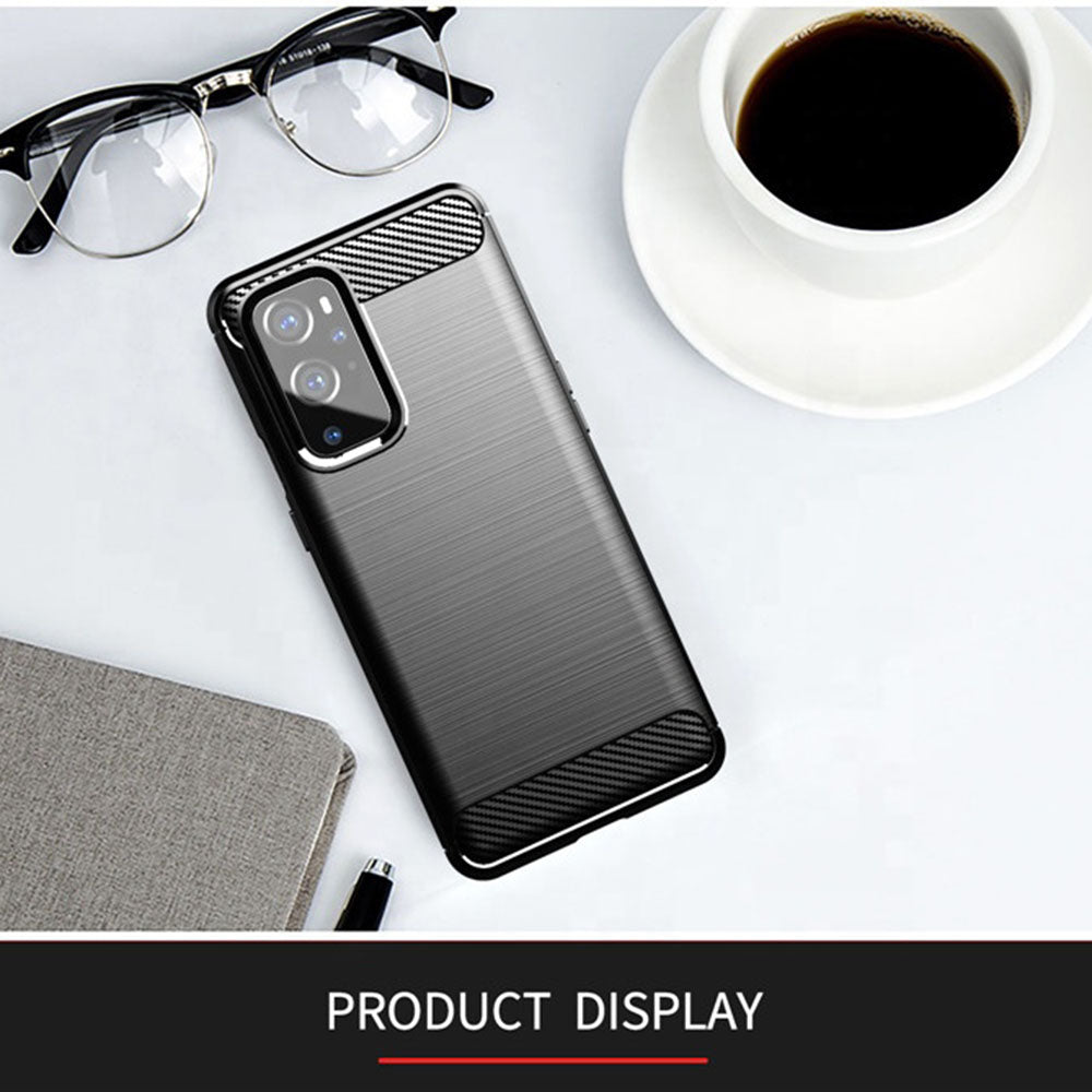 Fodral för OnePlus 9 Pro, Techsuit, Kolfiber, Svart
